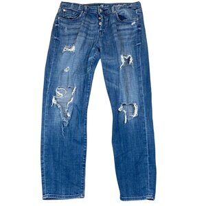 7 For All Mankind Woman's Jeans Size 29 Josefina Skinny Boyfriend Distressed Den